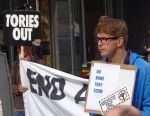 Disabled people Against Cuts protest the Tory Party Conference